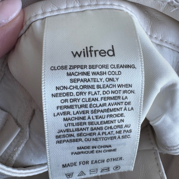 Wilfred Aritzia Wilfred The Melina Pant High-waisted Vegan Leather Cream Small - Picture 6 of 10